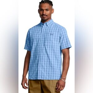 Under Armour Shirt Mens Extra Large Large Drift Tide 2.0 Check Blue Fitted